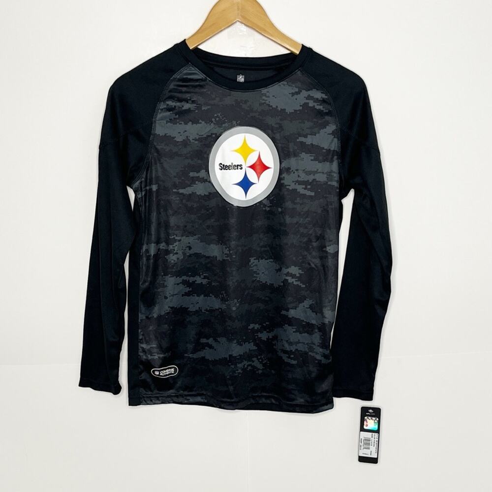 Kids NFL Pittsburgh Steelers Long Sleeve Tee Size Large